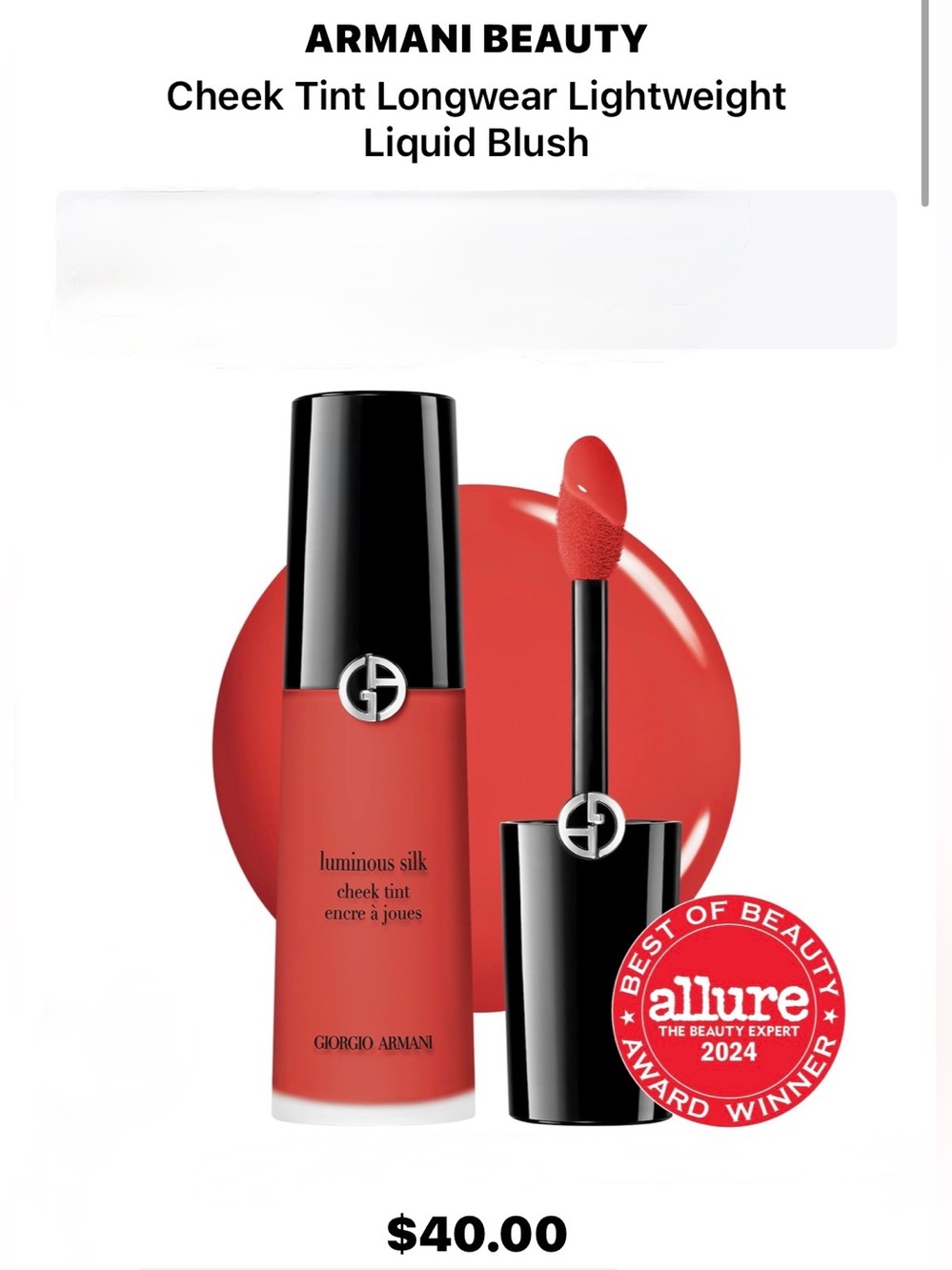Giorgio Armani Luminous Silk cheek tint #41 brand new NO BOX NO TAG